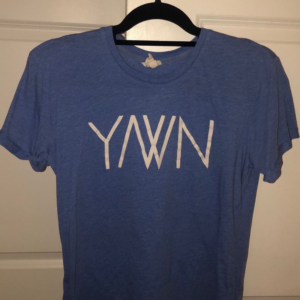 blue graphic shirt sleeve